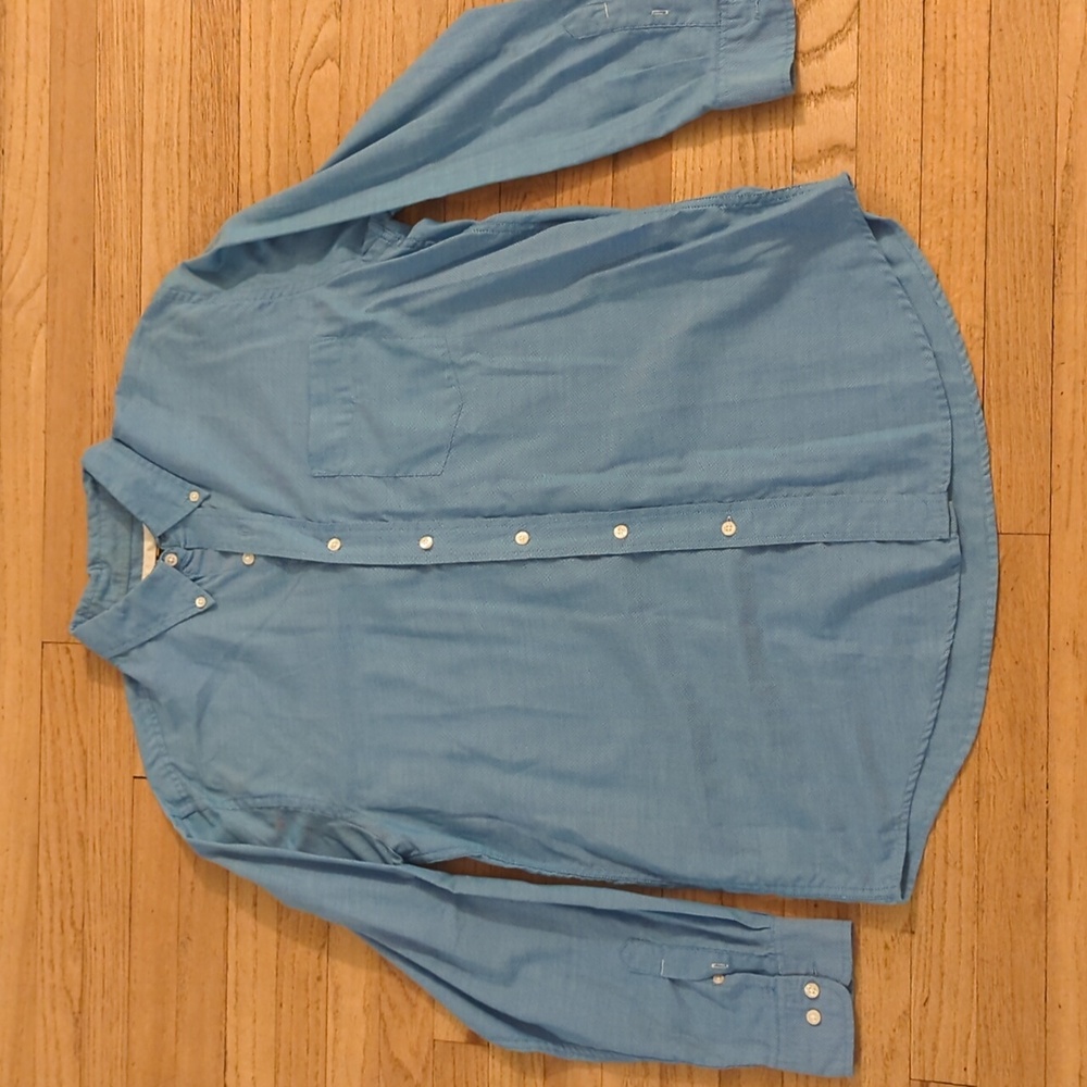 Men's club room button-down blue shirt size large